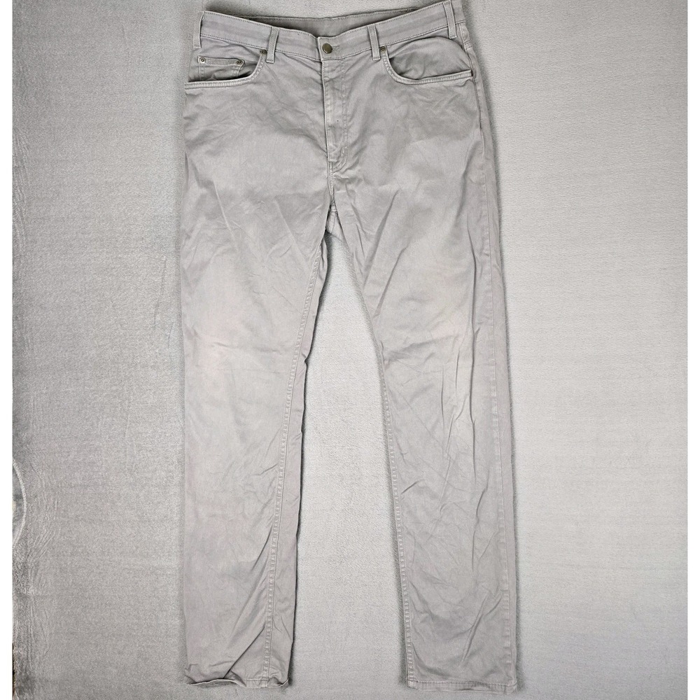 Bills‎ Khakis Pants Mens 38x34 Gray 5-Pocket Straight Leg 100% Cotton Classic